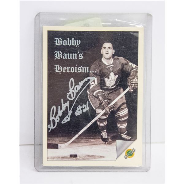 BOBBY BAUN SIGNED TORONTO MAPLE LEAFS CARD