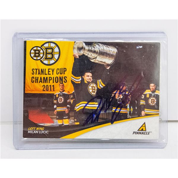 MILAN LUCIC SIGNED BOSTON BRUINS STANLEY CUP CARD