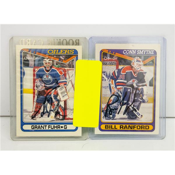 BILL RANFORD GRANT FUHR SIGNED EDMONTON OILERS