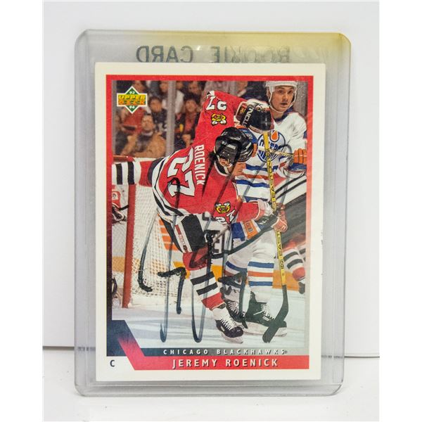 JEREMY ROENICK CHICAGO BLACKHAWKS SIGNED CARD