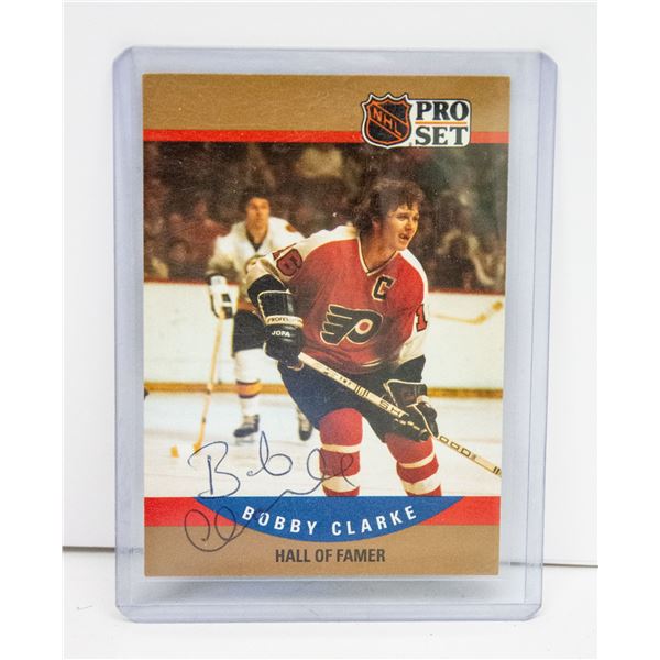 BOBBY CLARKE SIGNED PHILADELPHIA FLYERS CARD