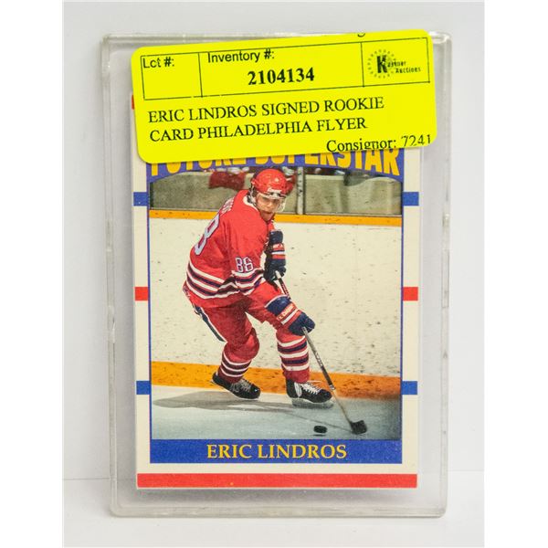 ERIC LINDROS SIGNED ROOKIE CARD PHILADELPHIA FLYER