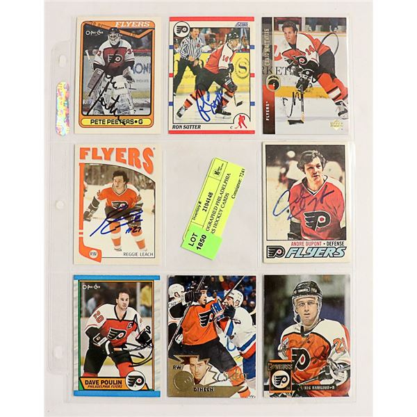 9 AUTOGRAPHED PHILADELPHIA FLYERS HOCKEY CARDS