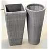 Image 1 : PAIR OF RATTAN STYLE PLANTERS