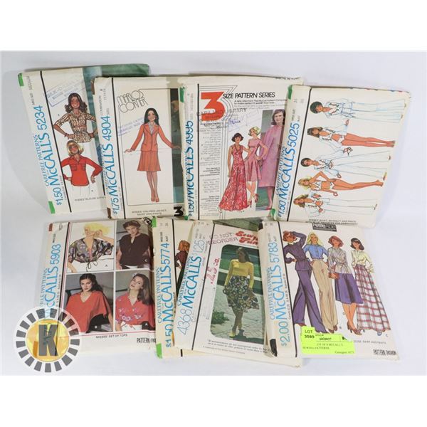 VINTAGE LOT OF 8 MCCALL`S SEWING PATTERNS