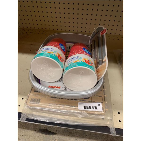 Bake ware, party cups and disposable BBQ