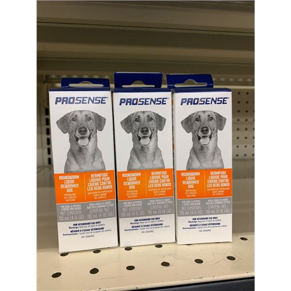 Prosense Dog Dewormers lot of 3 x 118ml