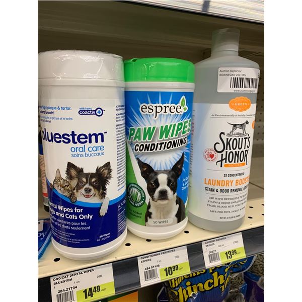 Pet wipes and laundry booster-lot of 3