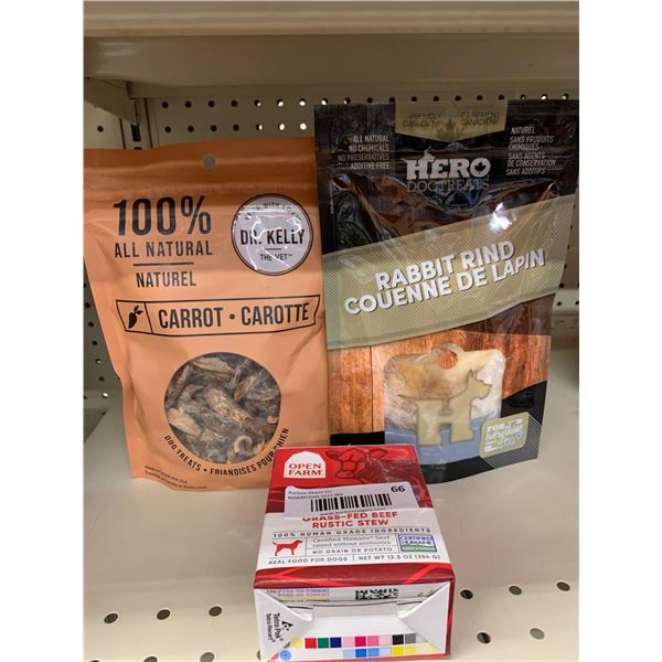lot of dog goodies