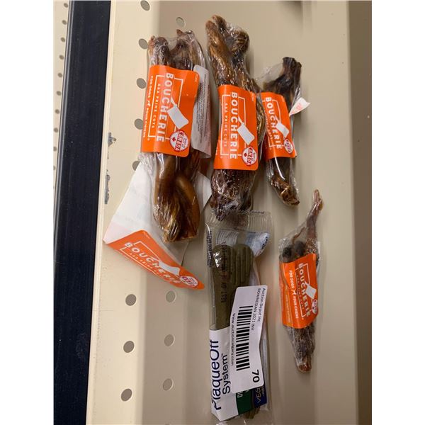 lot of dog chews and bones