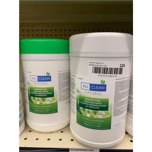 All Clean natural peroxide wipes jumbo 2 x 160