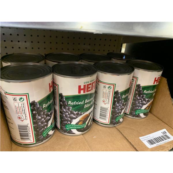 Case lot of Herdez refried black beans 8 x 454g