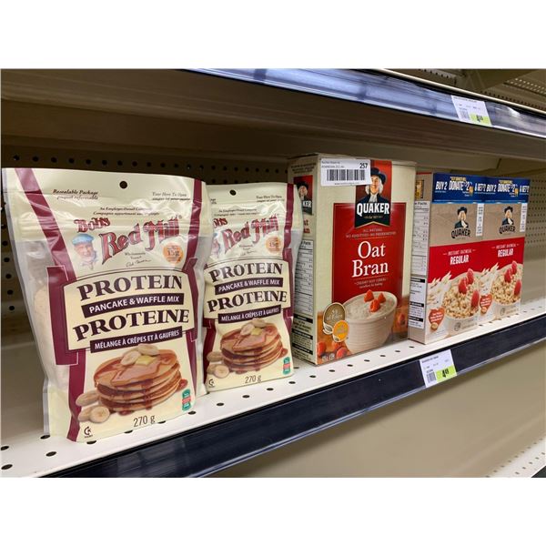 Lot of asst pancake mix, oat bran & oatmeal x 5