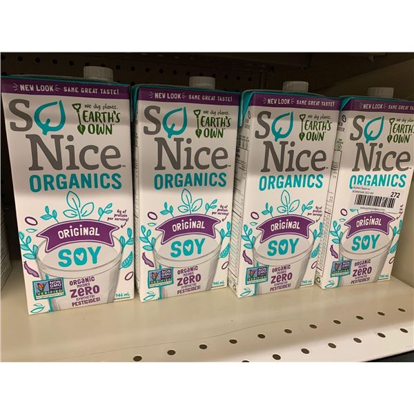 So Nice organics soy beverage lot of 4 x 1L