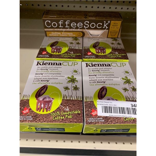 lot of asst coffee cups and socks