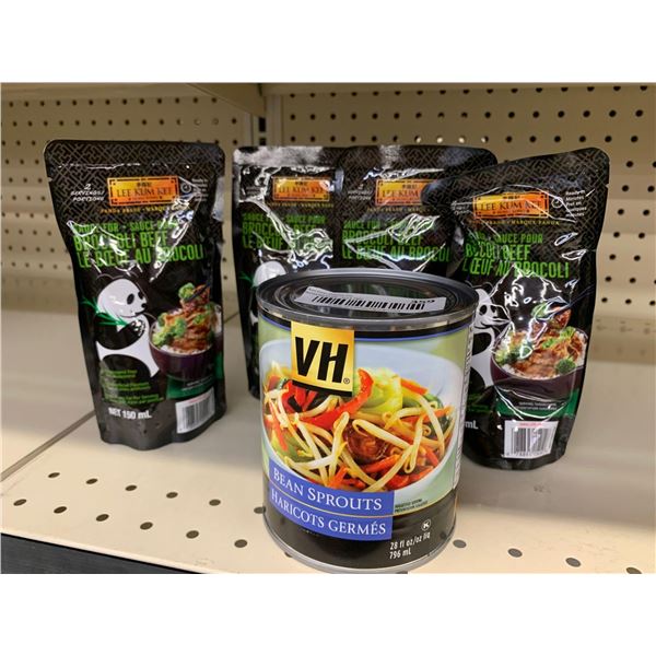 Lot of asst sauces and bean spouts