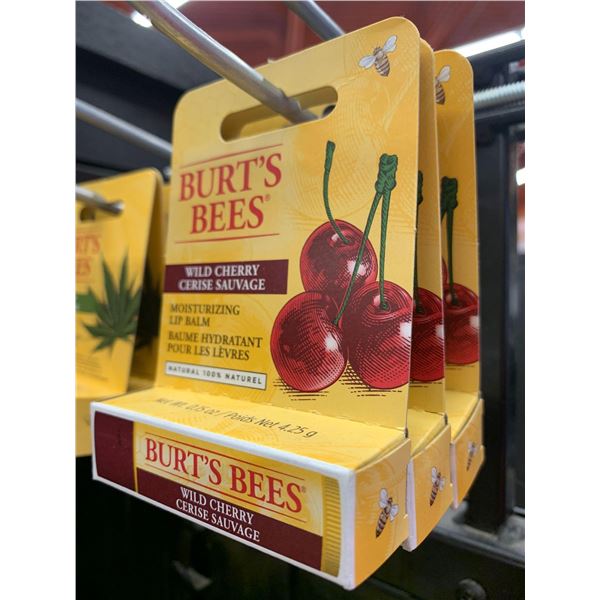 Burts Bees wild cherry lip balm lot of 3