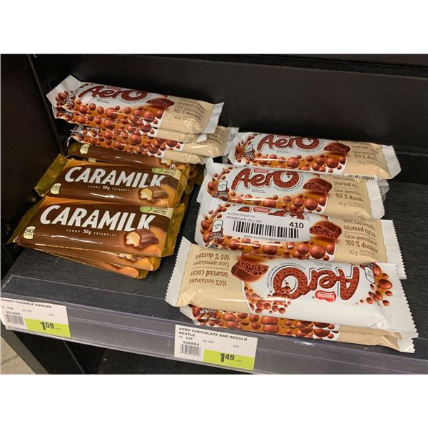 Assorted Caramilk and Aero Chocolate Bars