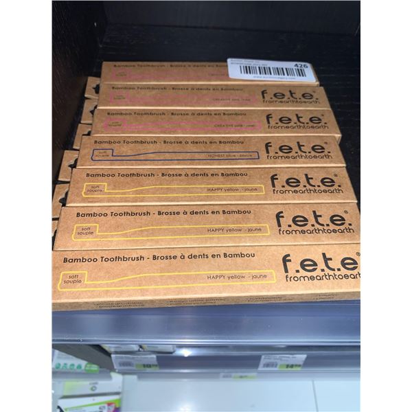 Fete Bamboo Toothbrush Lot of 7