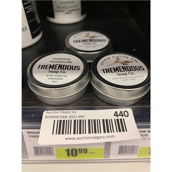 Tremendous Soap Co. Conditioning Moustache Wax (3 x 30mL)