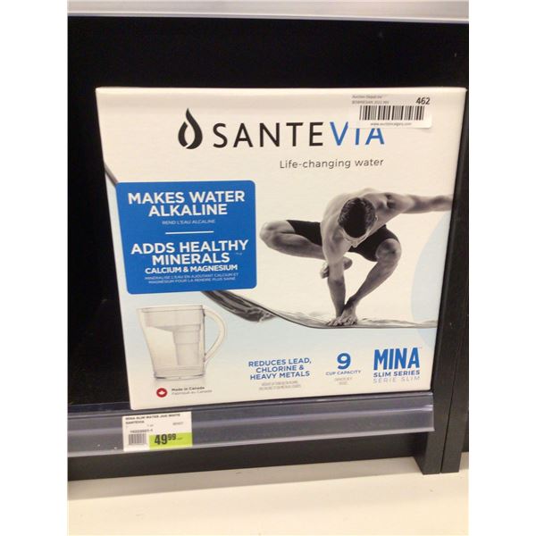 Santevia Alkaline Water Pitcher 9 Cup Capacity