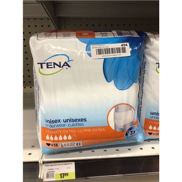 Tena 13 -Pack Unisex Underwear Size LG