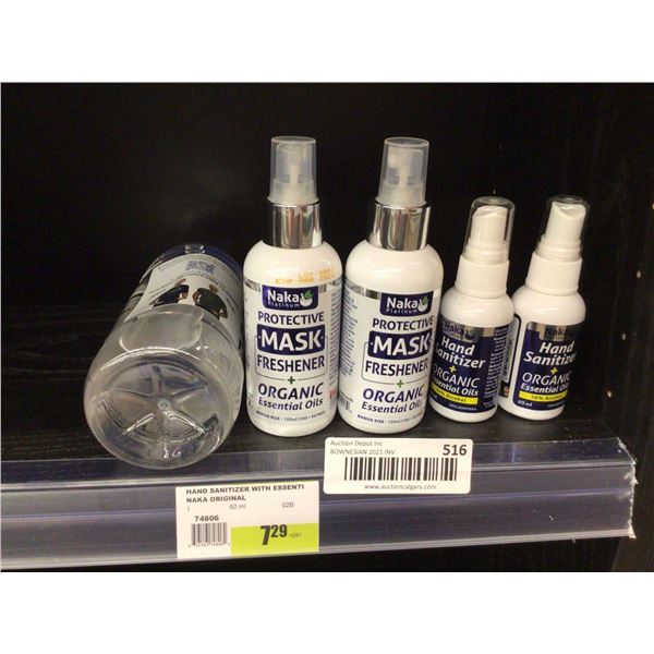 Naka Freshener and Hand Sanitizer Lot of 5