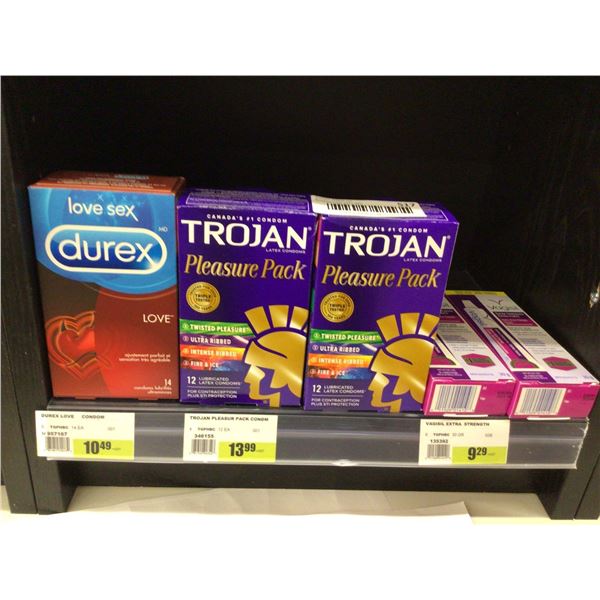 Assorted Condoms and Anti-Itch Creme Lot of 5