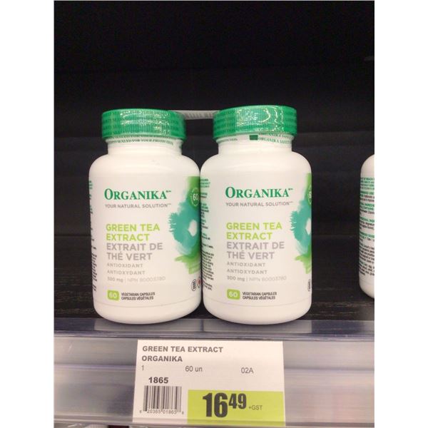 Organika Green Tea Extract 60 Capsules Lot of 2