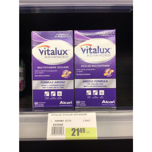 Vitalux Advanced Ocular Multivitamin 60 Caplets Lot of 2