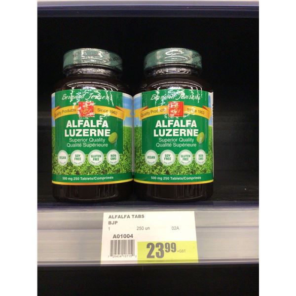Bernard Jensen's Alfalfa Luzerne 250 Tablets Lot of 2