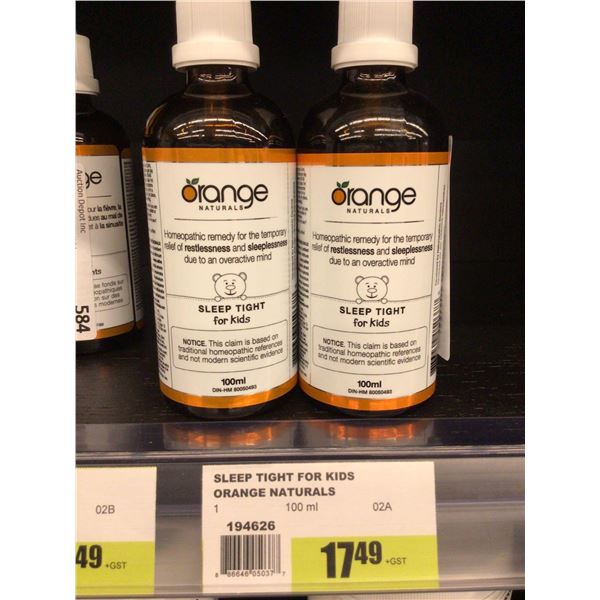 Orange Naturals Kids Homeopathic Sleep Aid (100mL) Lot of 2