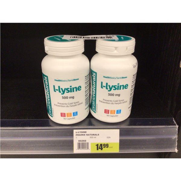 HealthBasics L-Lysine 90 Capsules Lot of 2