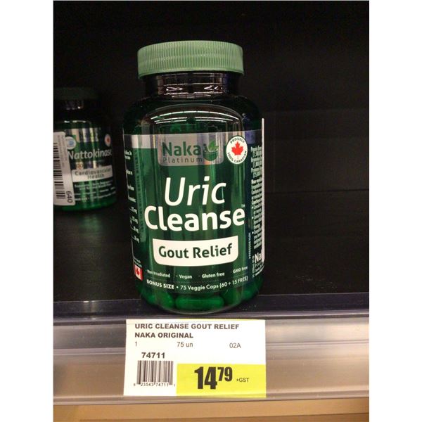 Naka Platinum Uric Cleanse Gout Relief 75 Veggie Caps