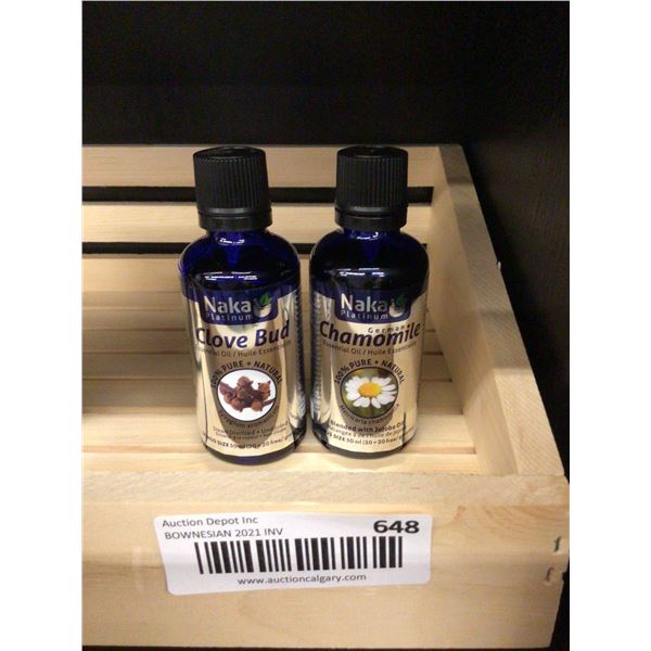 Naka Platinum Chamomile and Clove Bud Essential Oil Lot of 2