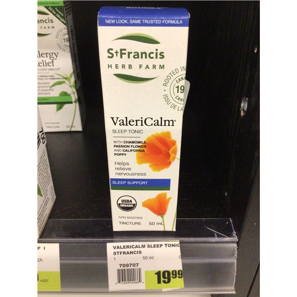 St Francis Herb Farm ValeriCalm Sleep Tonic Tincture (50mL)