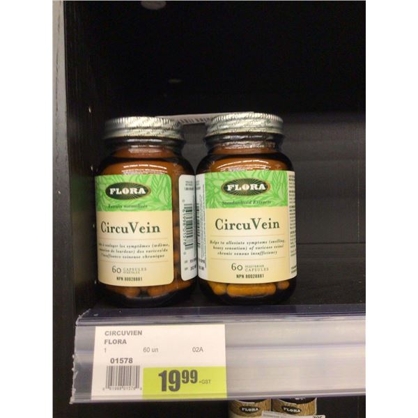 Flora CircuVein 60 Veg Capsules Lot of 2