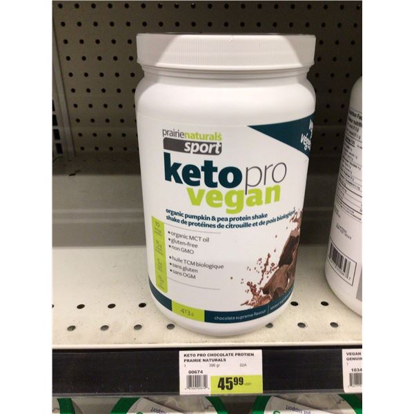Prairie Naturals Keto Pro Vegan pumpkin & pea protein shake 396g