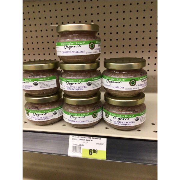 Christopher ranch organic chopped shallots lot of 7 x 125g