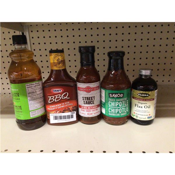Lot of 5 asst sauces and oil