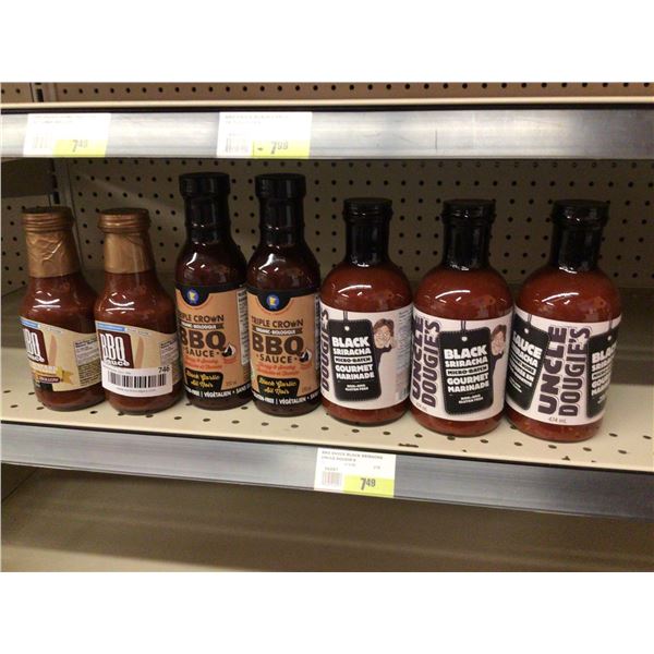 Lot of 7 asst BBQ sauces