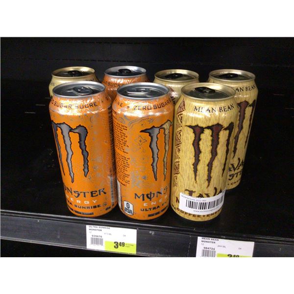 Lot of 7 asst Monster energy drink