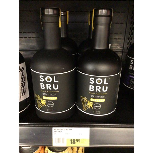 Sol Bru Elevate Alcohol Free Elixer lot of 2 x 375ml