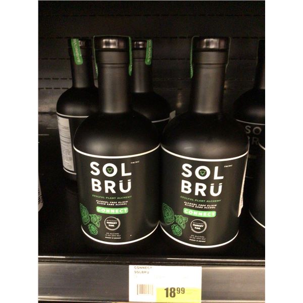 Sol Bru Connect Alcohol Free Elixer lot of 2 x 375ml