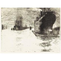 EMIL NOLDE Hamburg, Reiherstieg Dock Etching 12