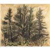 Image 1 : HENRY VARNUM POOR Larch Trees Ink wash and
