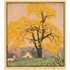 Image 1 : GUSTAVE BAUMANN The Landmark Woodcut print on