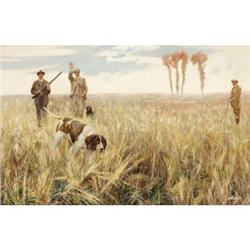 JOHN G. SOWERBY The Hunt Oil on canvas 31 x 48