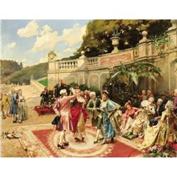 Henri Victor Lesur, The Garden Party, Oil