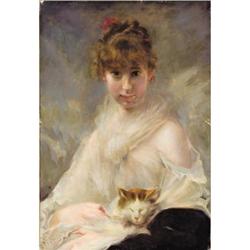 CHARLES CHAPLIN Portrait of Young Woman with